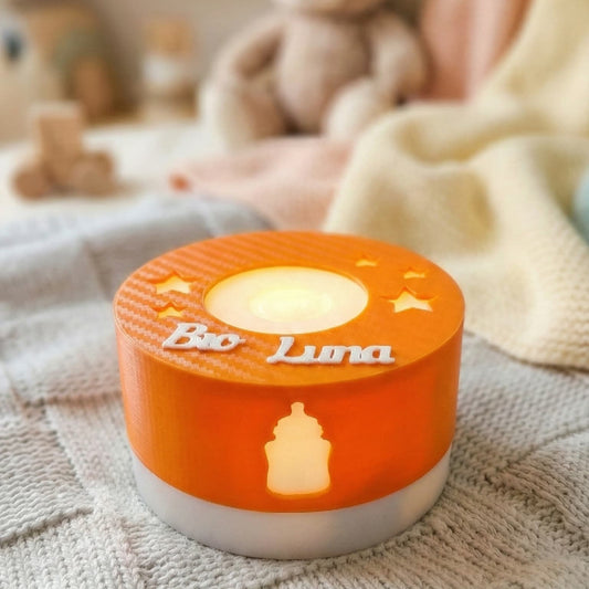 Bio Luna – Touch Stilllicht mit Bernsteinlicht – Nachhaltiges Nachtlicht ohne Blaulicht-Reize – Inkl. magnetischer Wandhalterung, Akku, Memory Funktion - VERSANDKOSTENFREI