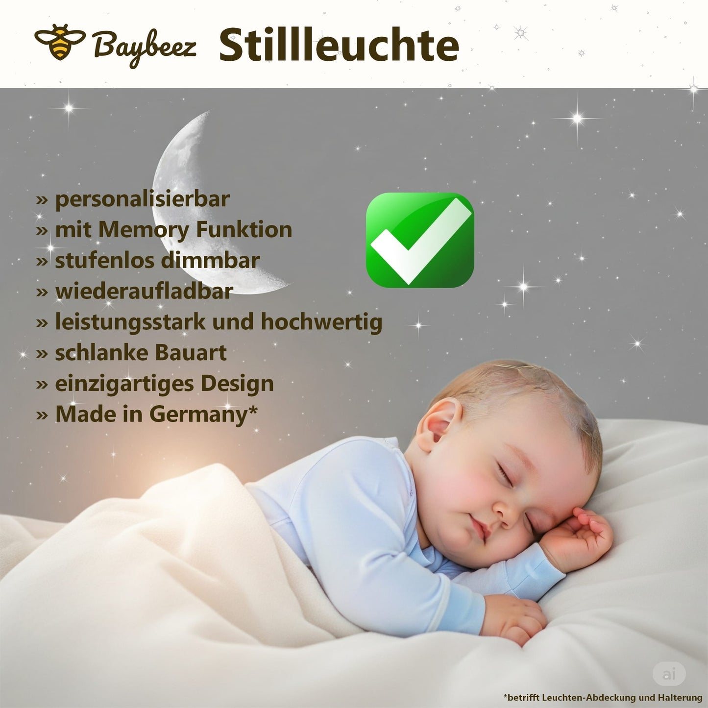 Personalisiertes Nachtlicht, Stilllicht, Wickellicht mit Wunschnamen