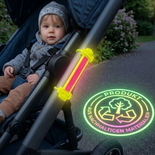 Buggy Bee - Der nachhaltige Sicherheits- Reflektor für  Buggy, Kinderwagen, Fahrrad, Roller, Rucksack und vieles mehr