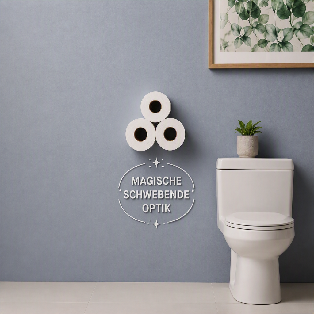 Schwebender Toilettenpapierhalter ohne Bohren – Magische Klopapier Aufbewahrung zum Kleben – Hokusklokus